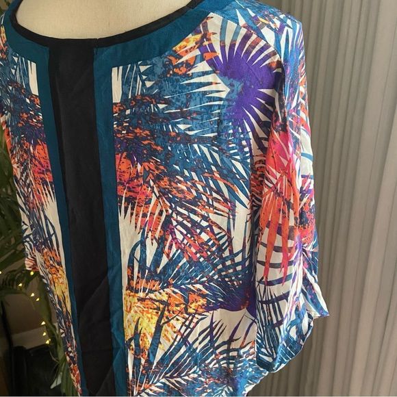 Kimono Twist Front Tropical Cover-Up - Picture 2 of 6